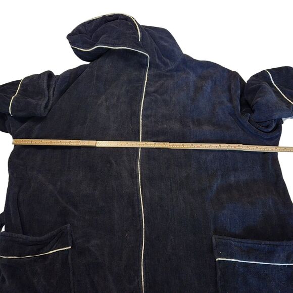 Oscar De La Hoya Mens Small Medium Bathrobe Black Hooded Boxing Athletic Lounge - Picture 8 of 13